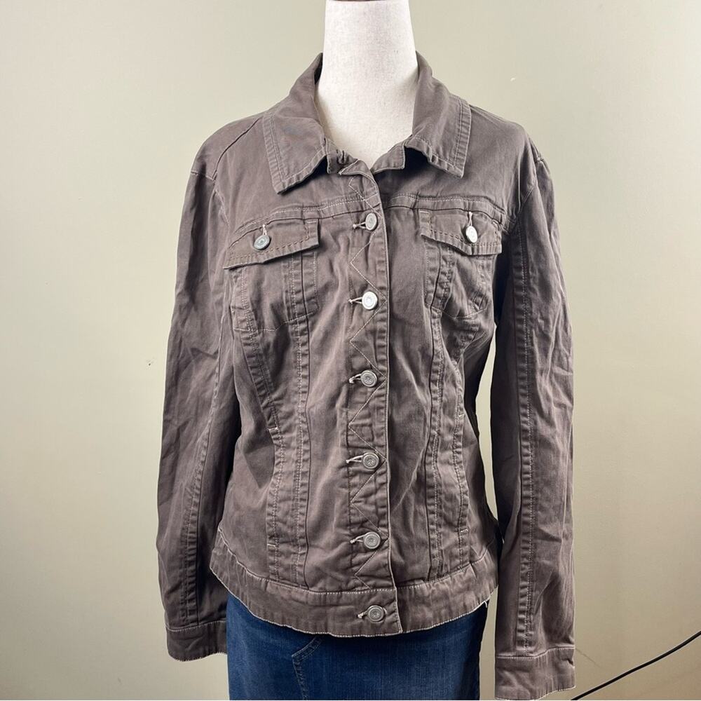 AMX Brown Jacket Grunge Indie Sleaze Vintage Y2K Pockets Women's Size Medium